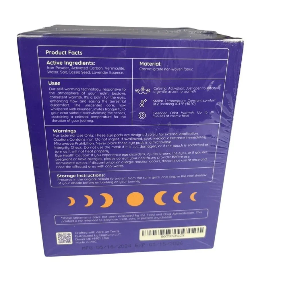 Naptuno Nebula Soothe Self Warming‎ Lavender Eye Pads New 16 Count